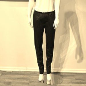 Xenia Black Cotton Split Knee Slim Jeans